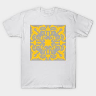 Gray and Yellow Pattern T-Shirt